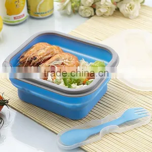 China Supplier Food Grade Various Styles Silicone Foldable Lunch Box for Kids thumbnail-4