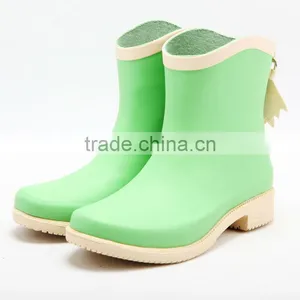 Ankle Height Rubber Rain Boots Women thumbnail-2