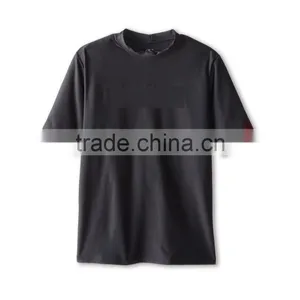 Wholesale OEM 89% Nylon 11% Elastane Little Kids Big Kids Short Sleeve Stretch Quick Drying Basic Crew Neck Skins Rash Guard Tee thumbnail-2