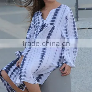 Boho Chic Tye Dye Fall Kids Cotton Frocks Dress Design Boutique Girl Clothing Children Frock Model HSd5036 thumbnail-3