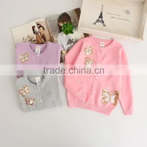 100% Cotton Girls Clothing Knitted Cardigan for Girls Sweater Cardigans Wholesale thumbnail-1