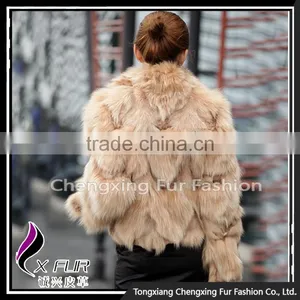 CX-G-A-260 Women Fashion Fox Fur Collar Fox Fur Real Fur Winter Jacket thumbnail-4