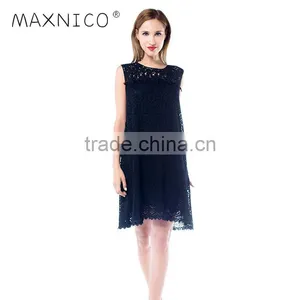 Maxnegio Hot Sale White Lace Short Dress for Ladies thumbnail-1
