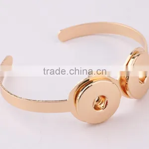 Gold Plated Snap Button Bangle High End Open Cuff Bangle Factory Supplier Twist Cuff Bangle for Women Jewelry thumbnail-3