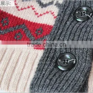Korean Style Reindeer Patterns Baby Wool Sweater Cardigan thumbnail-4