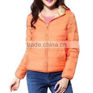 2015 High Quality Woman's Outdoor Breathable Two Sides Wear Short Padded Jacket thumbnail-3