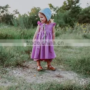 Tie Back Girls Dress Kids Clothing Wholesale Party Baby Girls Dresses Long Dress thumbnail-1