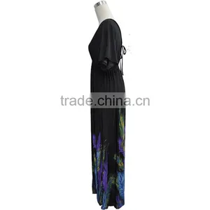 Hot 2016 High Quality Brand Women Summer Dresses Striped Print Long Dress Beach Boho Maxi Dress Feminine Plus Size Wholesale thumbnail-2