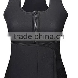 Walson Neoprene Sauna Sweat Belt Latex Waist Trainer Vest Zippers Body Shaper Underbust thumbnail-1