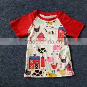 Bulk Whoelsale Toddler Farm Raglan Shirt Customized Design Children's Barnyard Raglan Shirt for Summer Boutique Farm Raglan thumbnail-1