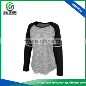 Popular Design 60% Cotton and 40% Polyester Lightweight Pure Color Stripe Jersey Long Sleeve Sport T-shirt thumbnail-1