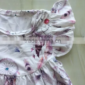 WY-672 Kids Printed Top Stock Milk Silk Top for Girls Pakistani Frocks Yiwu China Ruffle Clothes thumbnail-4