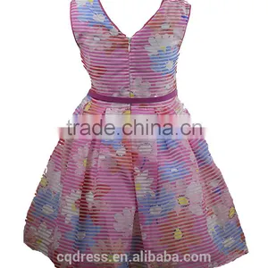 2017 Girl Flower Printing Dress for Children Frocks Designs thumbnail-2