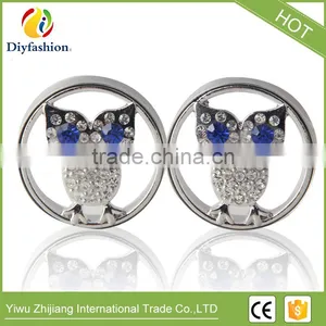 New Hot Owl Stainless Steel Diamond Pierced Ear Plug thumbnail-2