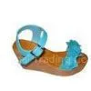 Comfortable 9.5cm Heels PU Upper / Lining Material Blue Ladies Wedge Sandals Size 36-41 thumbnail-1
