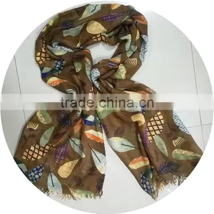 2017 New Fashion Woven Tatting Leaf Pattern Long Scarf thumbnail-4