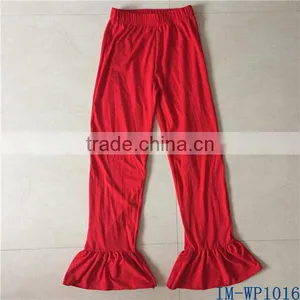 Casual Plus Size Women Clothing Wholesale Ladies Cotton Red Ruffle Pants IM-WP1016 thumbnail-1