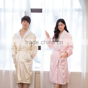 High Quality Men's and Women's Satin Cotton Hotel Wholesale Bathrobe thumbnail-3