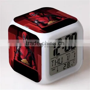 Promotion Gift LED Alarm Clock Deadpool Alarm Clock Table Clock for Kids Custom Digital LED Alarm Clock thumbnail-5