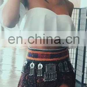 CH332 Cheap Price Sexy Side Slit Hippie Gypsy Boho Long Skirt thumbnail-2