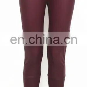 2015 Elegant Fashion Ladies Tight Black Stretch Leather Pants Wholesale Leather Leggings thumbnail-1