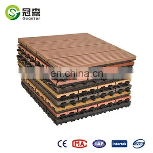 WPC Garden Swimming Pool Decoration Deck DIY Tiles 310*310mm Wpc Interlocking Decking Tiles thumbnail-1