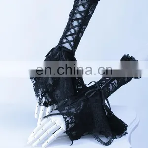 Gothic Laced Fingerless Gloves-sleeves thumbnail-2