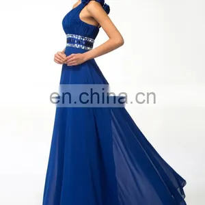 Grace Karin Fashion Girls A-Line One Shoulder Long Blue Evening Dress CL3516 thumbnail-5