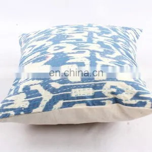 White Tie Die Kantha Cushion Cover Indian Cotton Handmade Pillow Cover Ethnic Art Decorative thumbnail-3