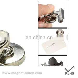 Chrome Plated Magnet Base With Clip, 1" Diameter (Pack of 2) thumbnail-2
