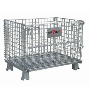 Customized Zinc Coated Heavy Duty Wire Mesh Container for Industrial Parts Warehouse thumbnail-1