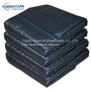 Black Plastic Weed Control Fabric Mat / PP Weed Mesh Cover thumbnail-1