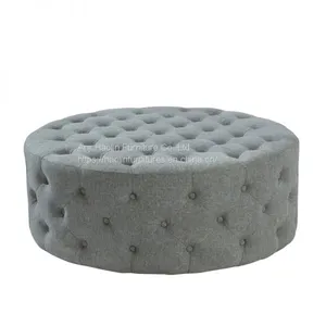 Velvet Ottoman Chair With Buttons,Ottoman Table With Buttons Surroudings HL-7021 thumbnail-1