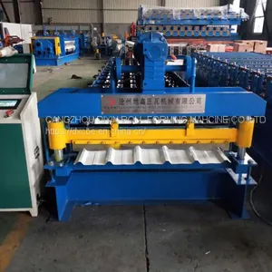 Dixin Galvanized Metal Steel Electric Shear Sheet Trapezoidal Roofing Panel Roll Forming Making Machine Price thumbnail-5