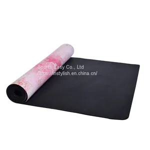 Premium Quality Washable Exercise Design OEM Natural Rubber Microfiber Yoga Mat thumbnail-4