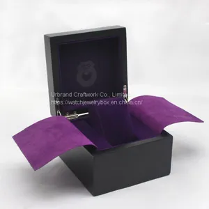 Factory Price Customized Luxury Wooden Watch Box, Wooden Watch Packaging Case With Cleaning Cloth thumbnail-2