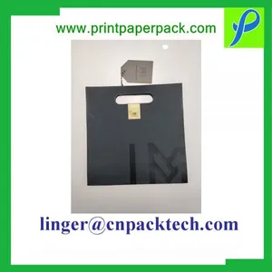 Black Custom Printing Pouch Paper Bag With Spot UV and Hanger Tag thumbnail-4