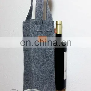 Eco-friendly Wine Holder Bag Felt Printed Christmas Logo Leather Cutting Logo thumbnail-6