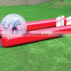Giant Inflatable Human Bowling Pins Balloon Lanes Cheap Outdoor Inflatable Sport Bubble Bowling Ball Alley Set Game thumbnail-7