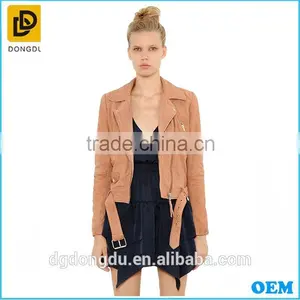 High Quality Wholesale Cheap Bulk Waterproof Fitness Ladies Fashion Biker Leather Jacket thumbnail-3