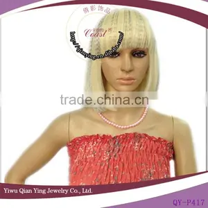 Cheap Short Nice Cute Blond Straight Synthetic Bob Style Party Wigs thumbnail-1