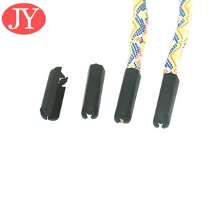 Custom U Style Metal Aglet Drawstring Rope Metal Tail Clips Polyester Rope With Metal Wrapped Head Metal Head thumbnail-3