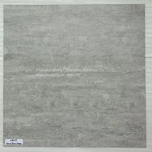 Ground Transformation 2mm Sheet Rubber Square Stone Plastic Floor Tile Foshan Wholesale Gray Cement Pattern Waterproof PVC Floor thumbnail-2