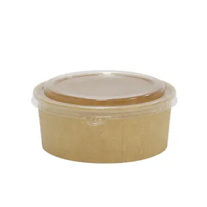Rectangular Biodegradable Paper Bowl Heatable Kraft Waterproof Kraft Paper Food Box With PP/PET Lids thumbnail-4