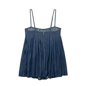 Spring New Women's Clothing European and American Style Fashionable Simple Denim Short Dress thumbnail-3