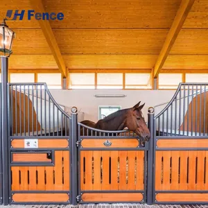 Safe Standard Portable Galvanized Horse Stall Panel Horse Shelter Swing Door Steel Frame Horse Equipment Stables With Roof thumbnail-4