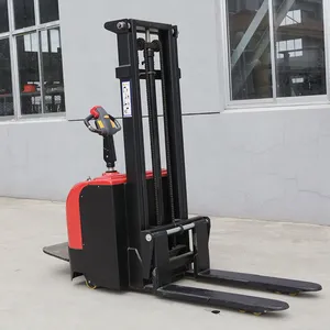 2T 3.5m Electric Stacking Truck New Steel Pallet Stacker With Adjustable Lifting Forks Walking Stand-On Type for Hotels thumbnail-3