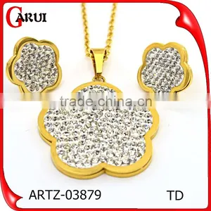 Jewelry Factory Wholesale Women Jewelry Earrings Colored Rhinestone Jewelry Set thumbnail-2