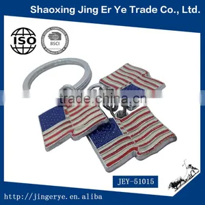 Custom USA Flag Shaped Metal Keychains thumbnail-2