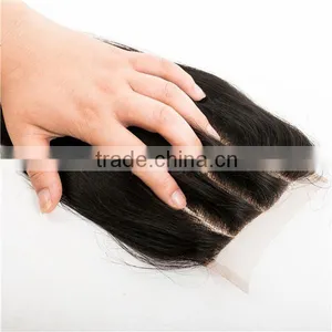 16years Professional Hair Factory Wholesale Price Virgin Indian Temple Hair Top Closure Silk Base Closure thumbnail-1